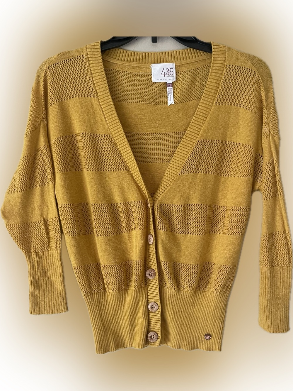 435 Matilda Jane x Joanna Gaines "Overjoyed" cardigan mustard yellow size 12